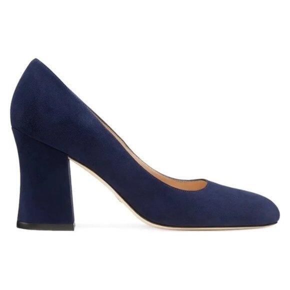 Stuart Weitzman Curveblock 85 Pumps in Nice Blue - Picture 2 of 7